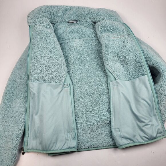 Columbia Women's Size Large Cloudy Day Full Zip Fleece Jacket Light Blue Aqua - Picture 13 of 13